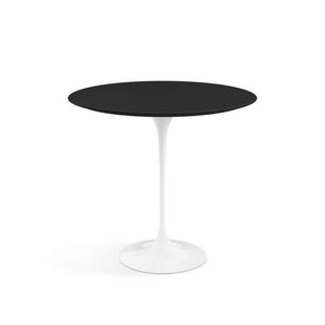 Saarinen Side Table - 22” Oval side/end table Knoll White Black laminate, Satin finish 