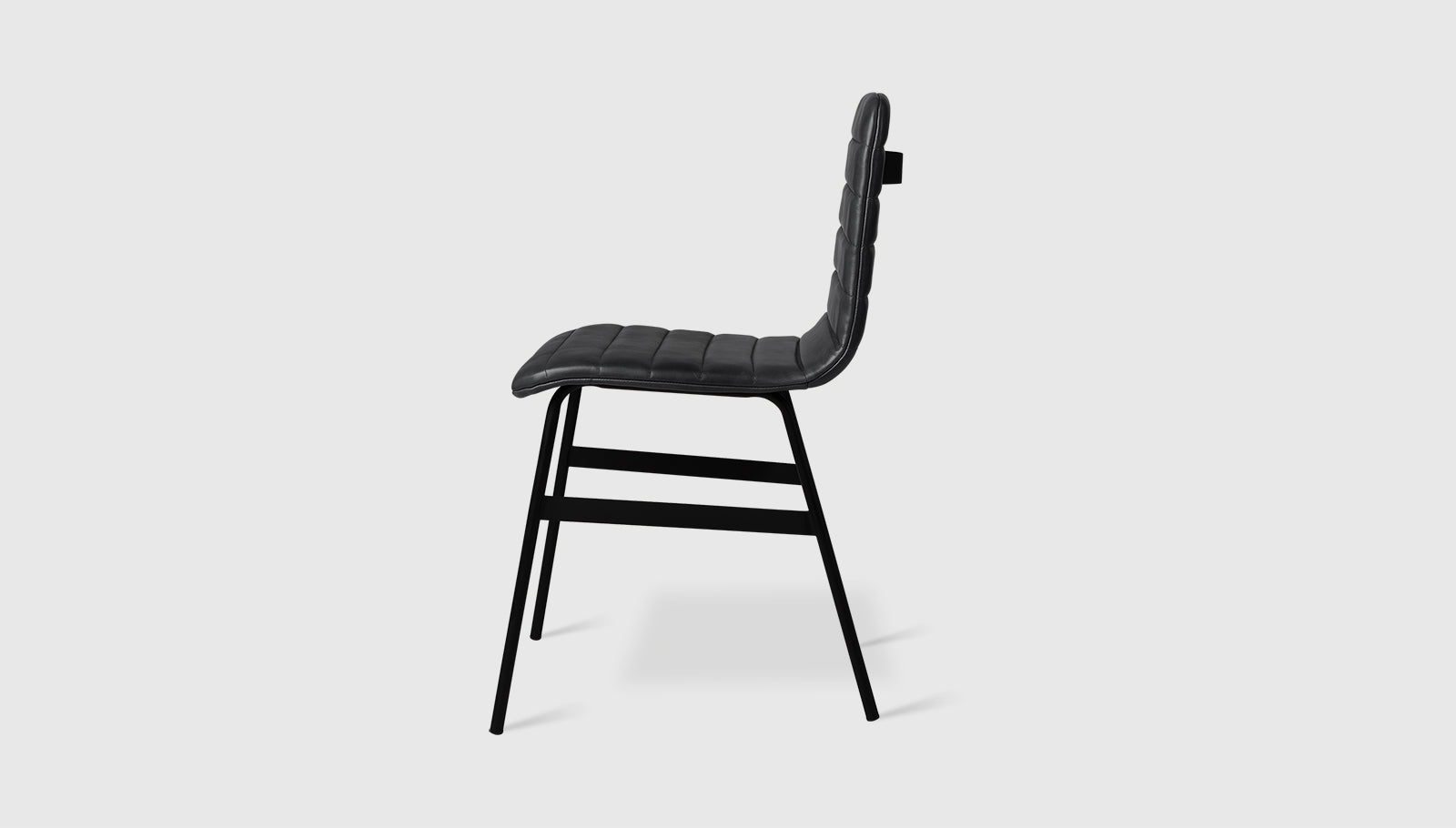 Lecture Chair Upholstered Chairs Gus Modern Saddle Black Leather & Black