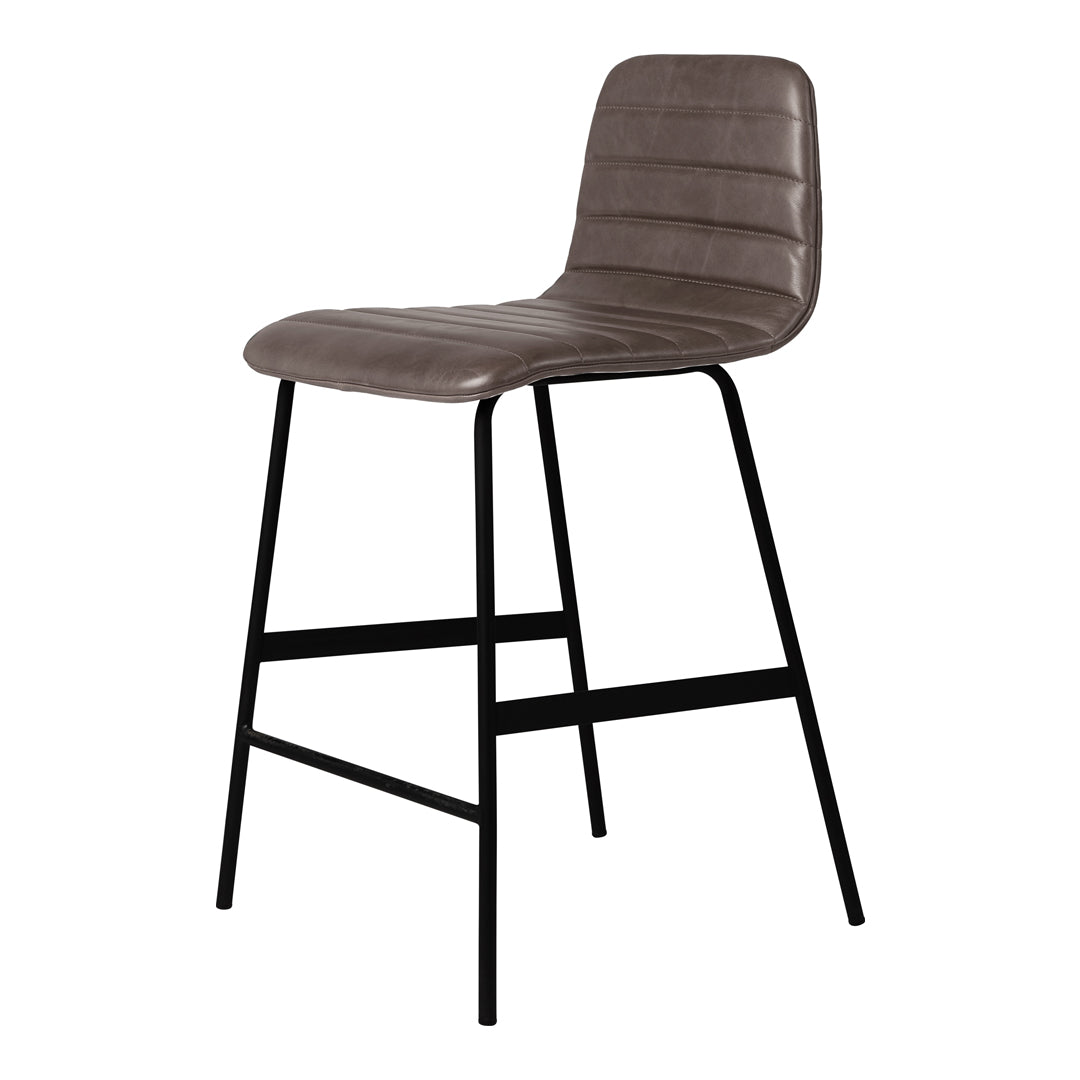 Lecture Stool Upholstered stool Gus Modern Counter Stool Saddle Grey Leather & Black