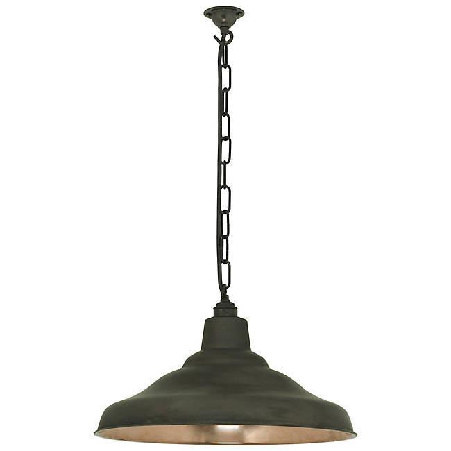 School Light Pendant suspension lamps Original BTC Weathered Copper with Copper Interior