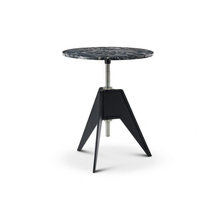 Screw Cafe Table With Round Top Dining Tables Tom Dixon 23.6" Dia. Pebble Marble