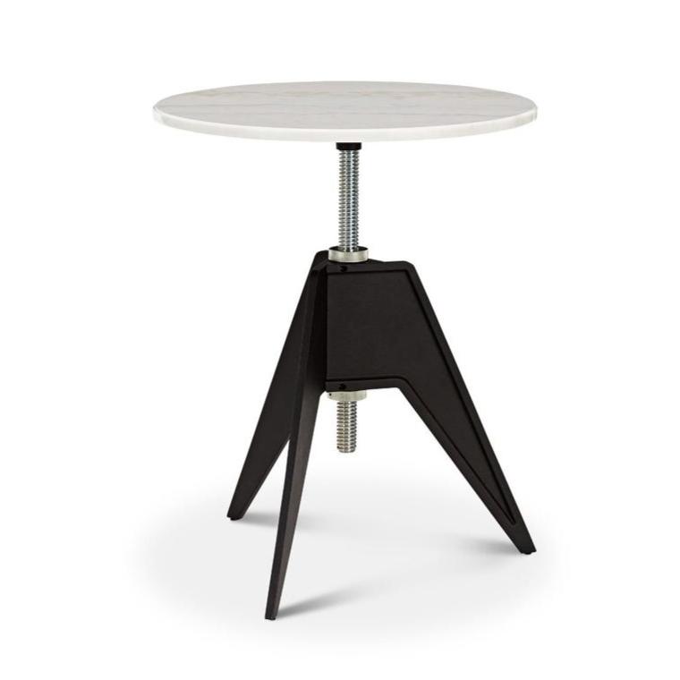 Screw Cafe Table With Round Top Dining Tables Tom Dixon 23.6" Dia. White Marble