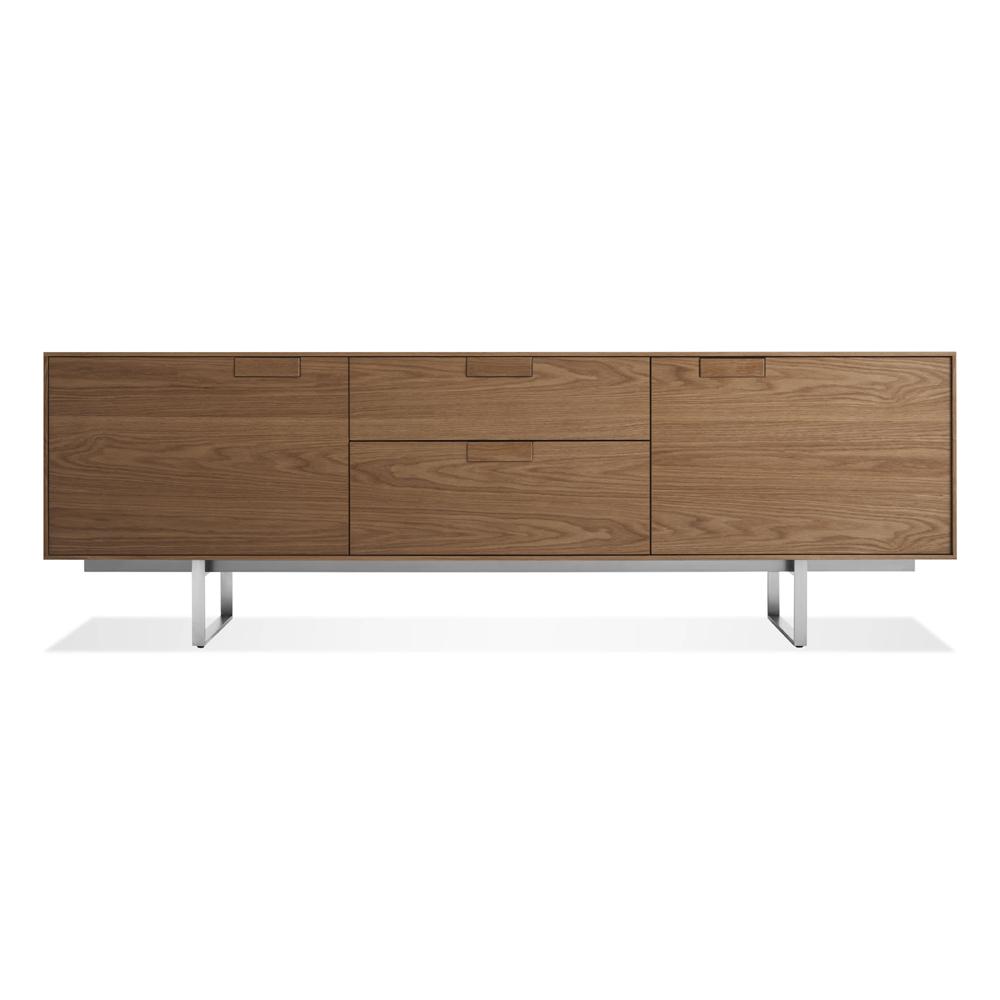 Series 11 2 Door/2 Drawer Console storage BluDot Walnut Stainless Steel
