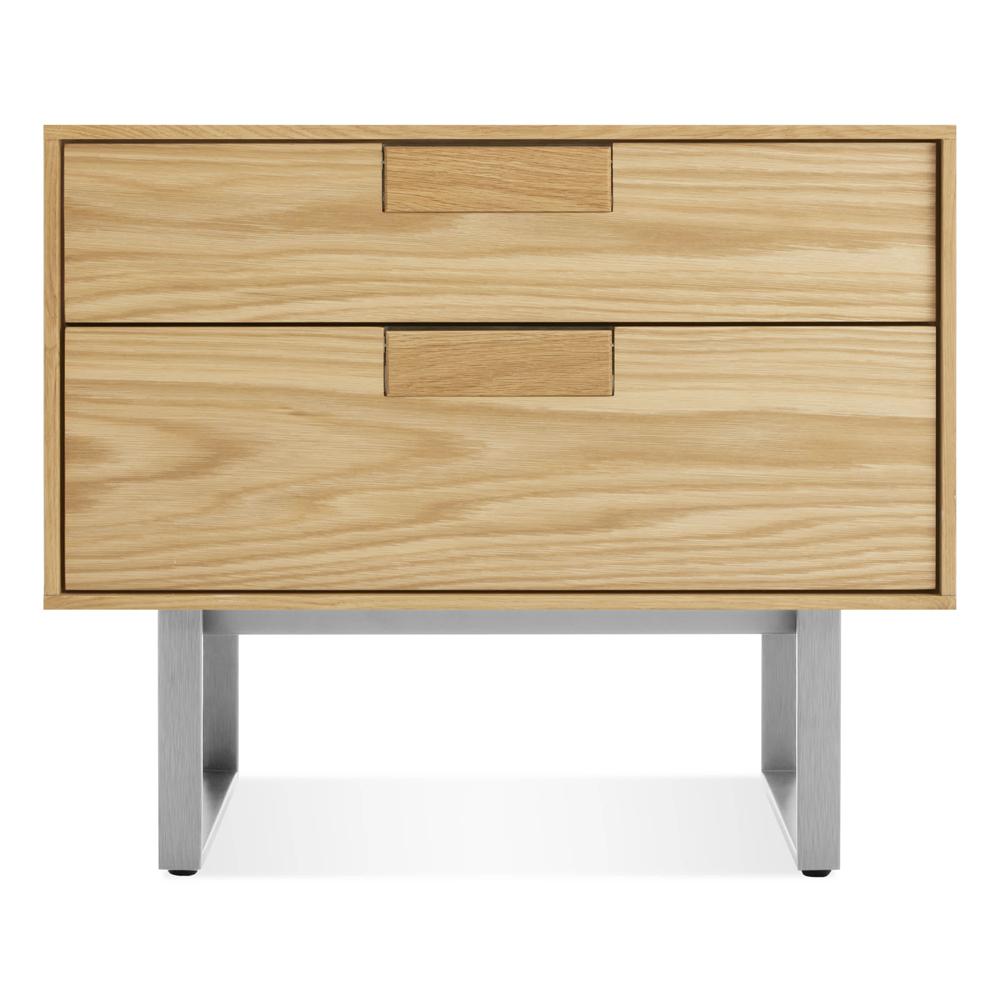 Series 11 Nightstand side/end table BluDot White Oak / Stainless Steel