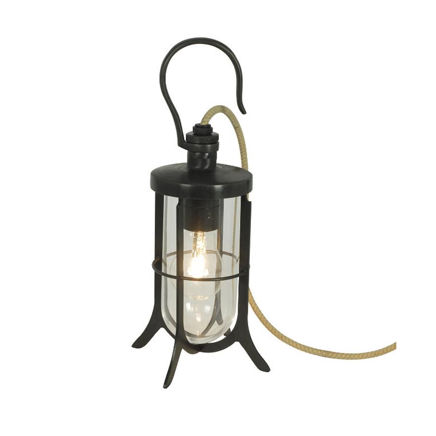 Ship’s Hook Table Light Table Lamps Original BTC Weathered Brass/Clear Glass