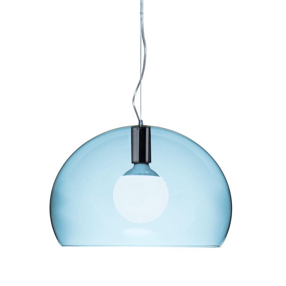 Small Fl/y Suspension Lamp suspension lamps Kartell Transparent Sky Blue
