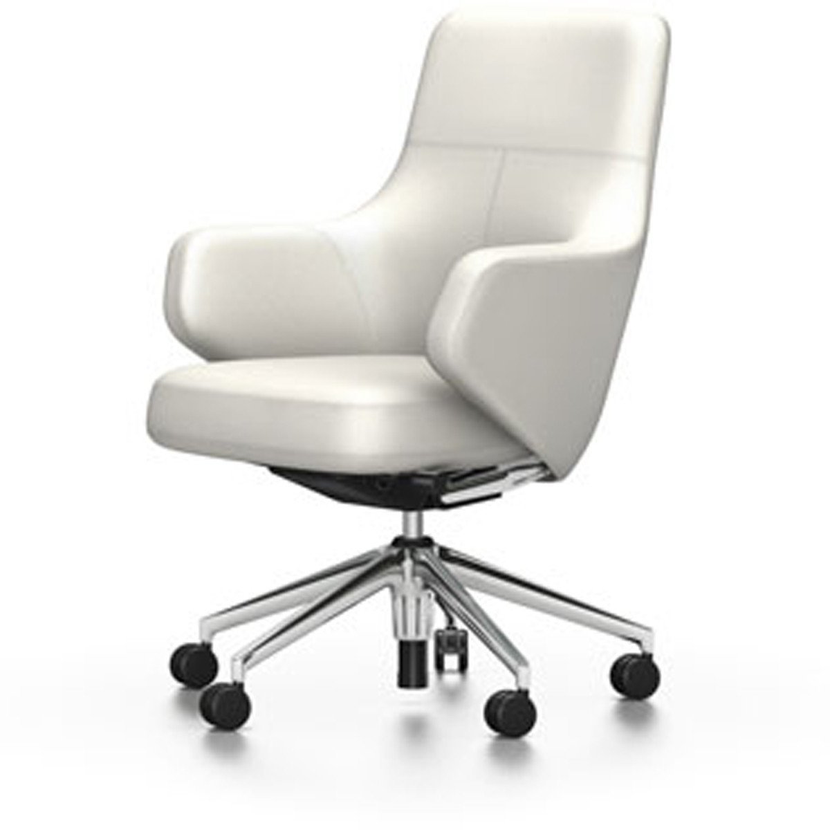 Grand Executive Lowback Chair task chair Vitra Leather Premium - Snow +$930 Hard castors for carpet