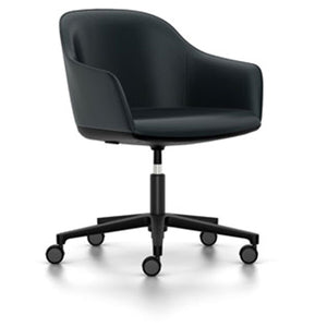 Softshell Chair - Task Chair task chair Vitra powder-coat basic dark Vitra leather - nero hard casters - unbraked (std)