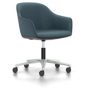 Softshell Chair - Task Chair task chair Vitra polished aluminum Plano - nero/ice blue hard casters - unbraked (std)