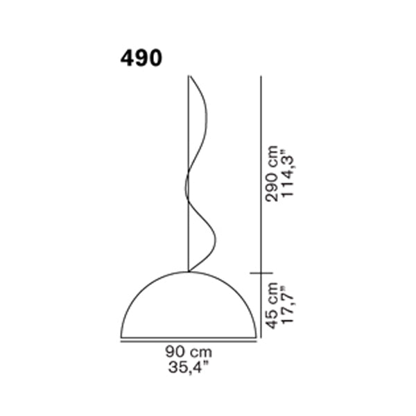 Sonora Glass by Pendant Light 490 Floor Lamps Oluce