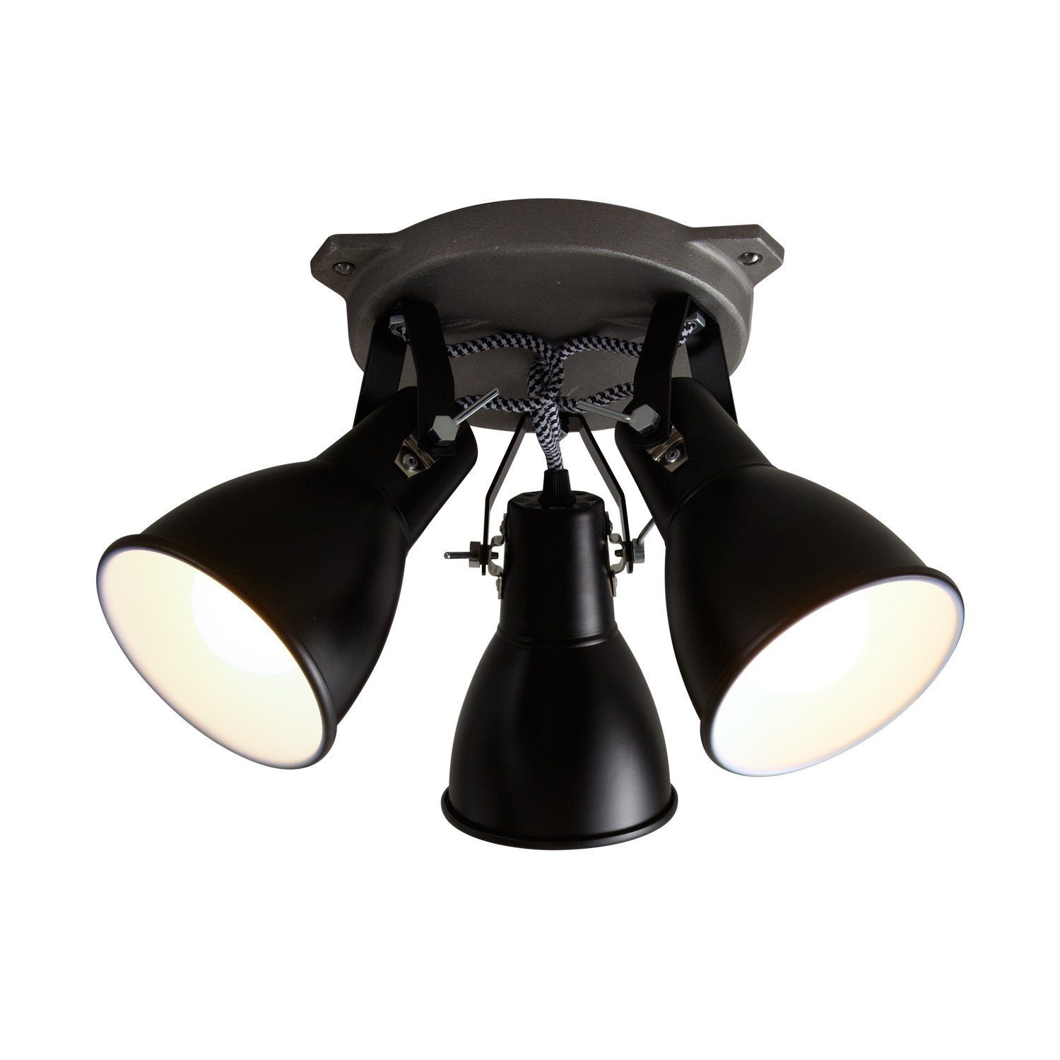 Stirrup Triple Ceiling Light ceiling lights Original BTC Black/White Interior Aluminum