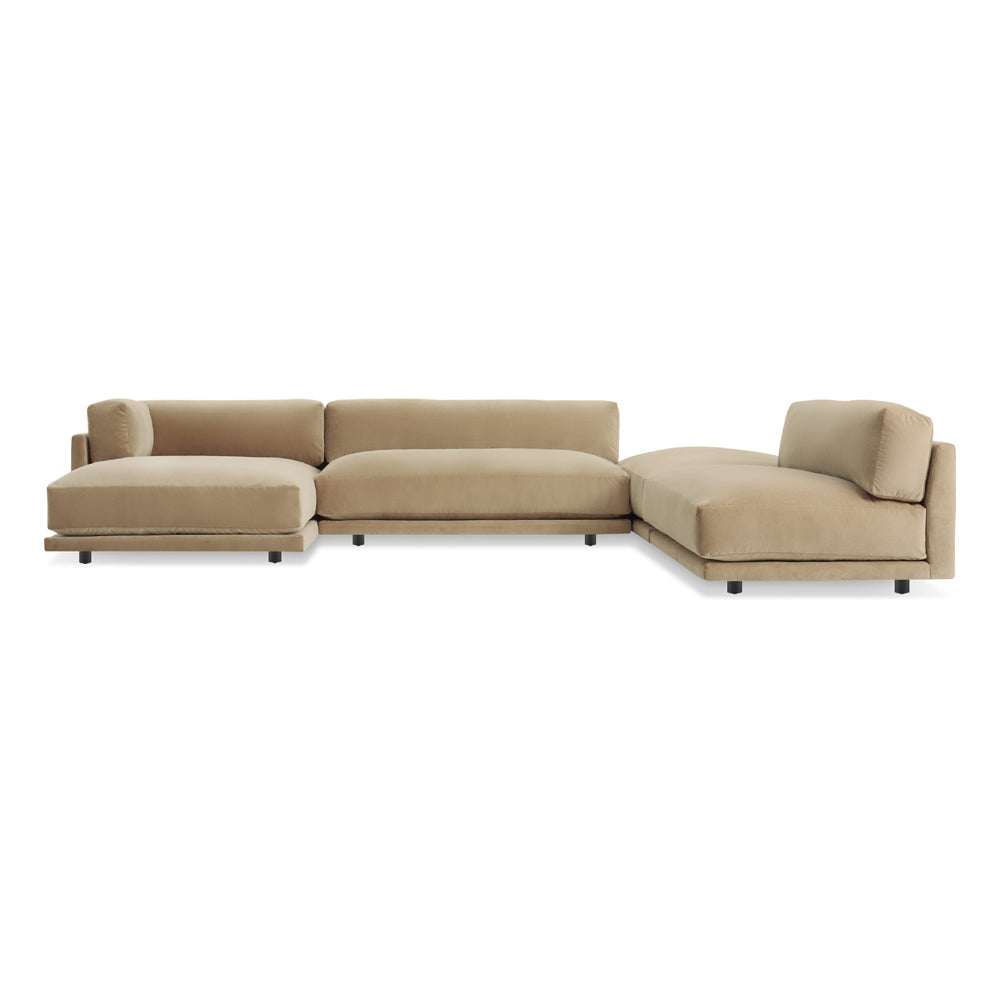 Sunday J Sectional Sofa With Chaise sofa BluDot Left Arm Camel Velvet
