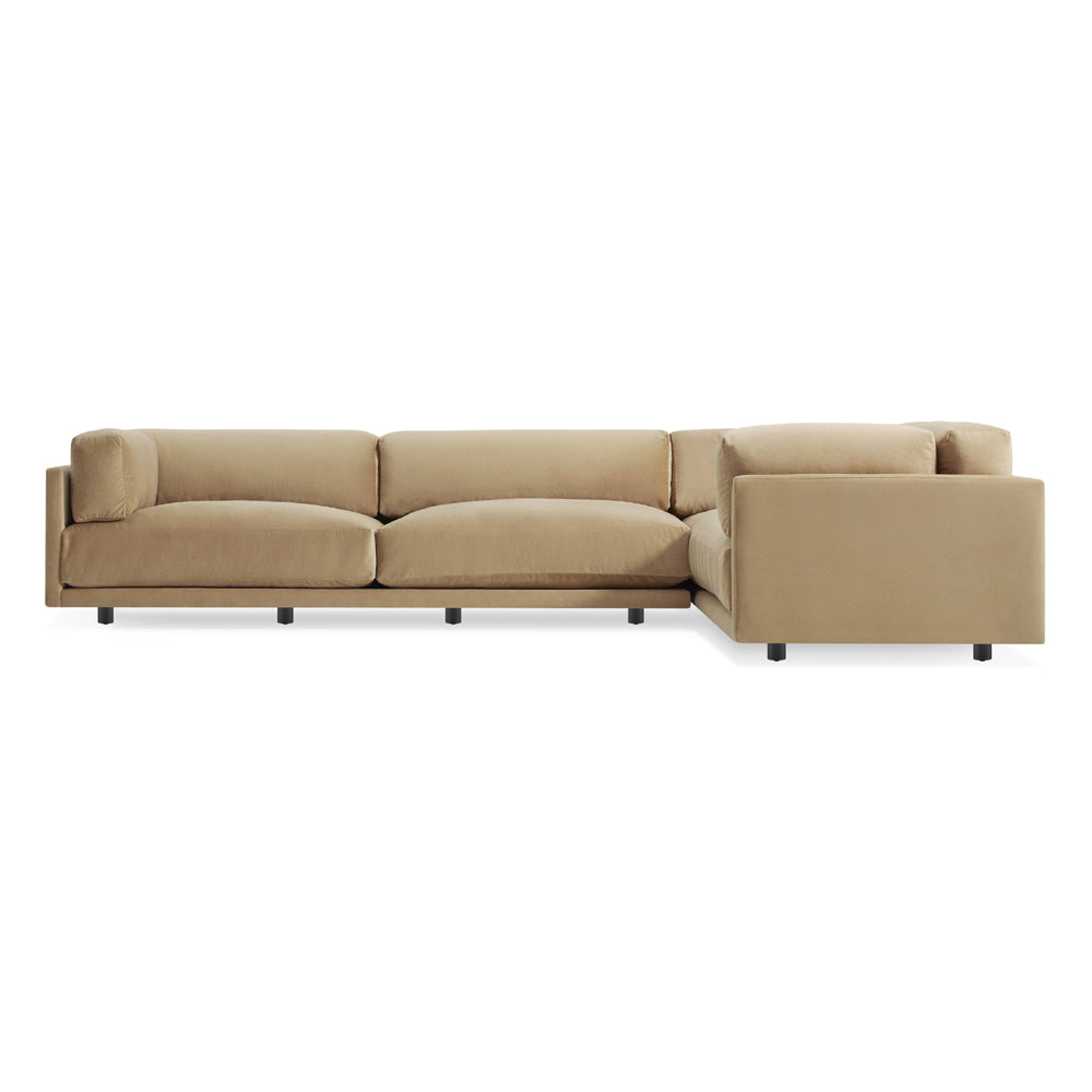 Sunday L Sectional Sofa sofa BluDot Camel Velvet Left