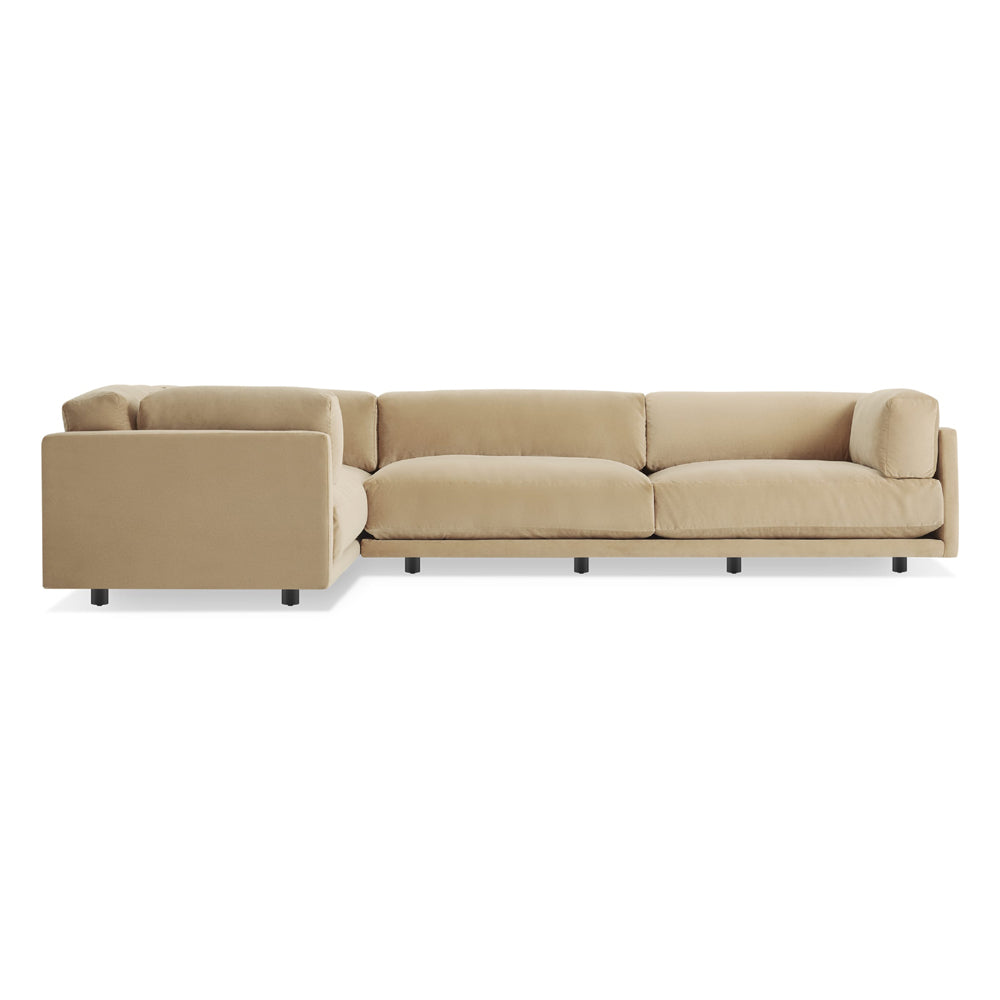 Sunday L Sectional Sofa sofa BluDot Camel Velvet Right