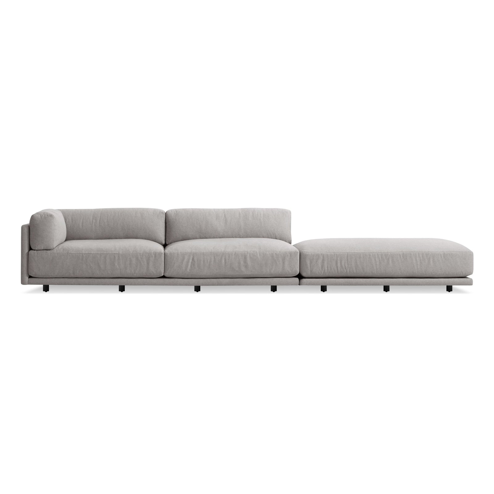 Sunday Long and Low Sectional Sofa Sofa BluDot Left Arm Agnew Grey
