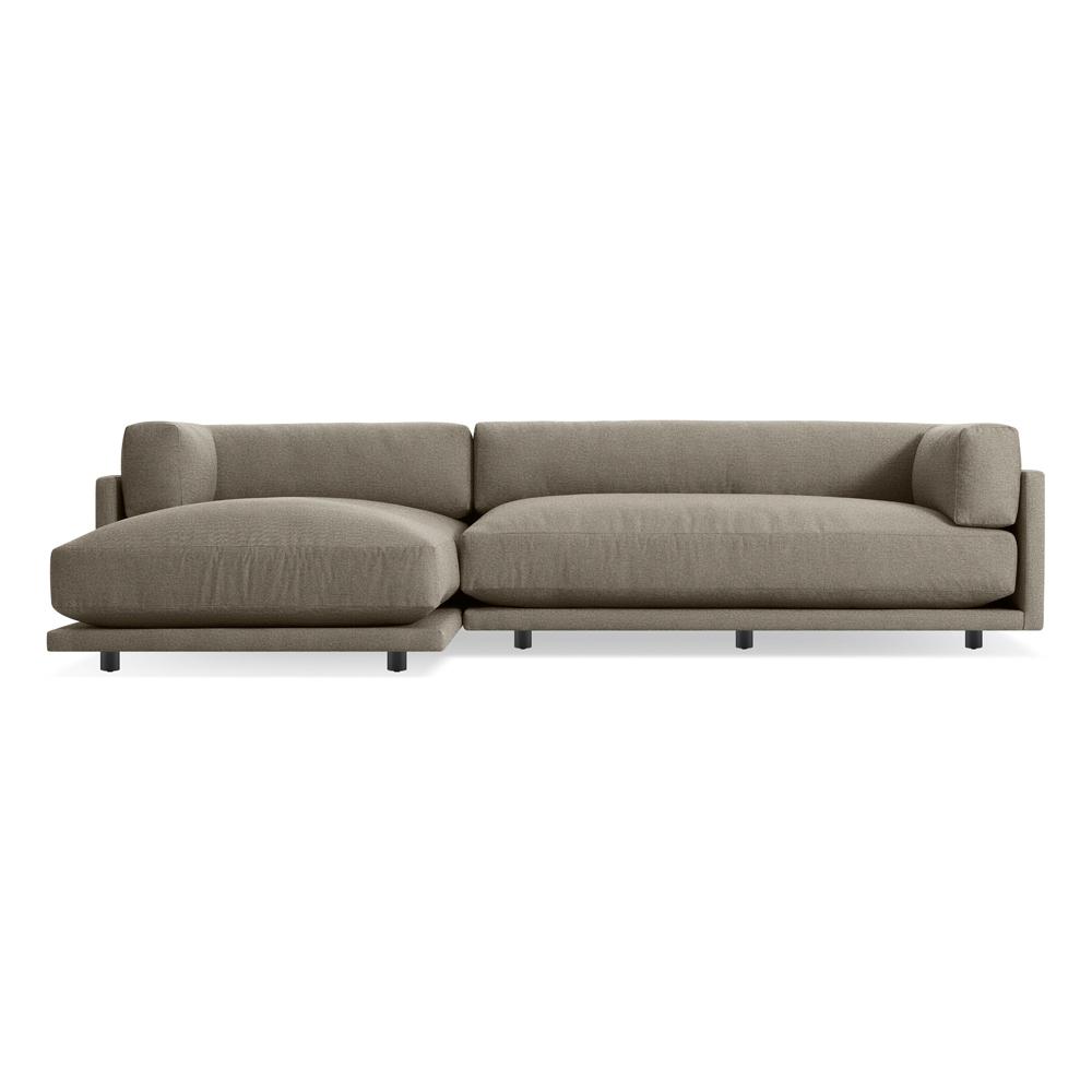 Sunday Small Sofa with Chaise Sofa BluDot Sanford Black Left Chaise