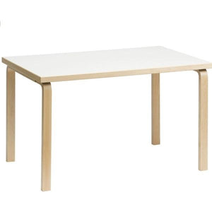 AALTO Table Rectangular 81A Tables Artek Top IKI White HPL | Legs and Edge Band Natural Lacquered 