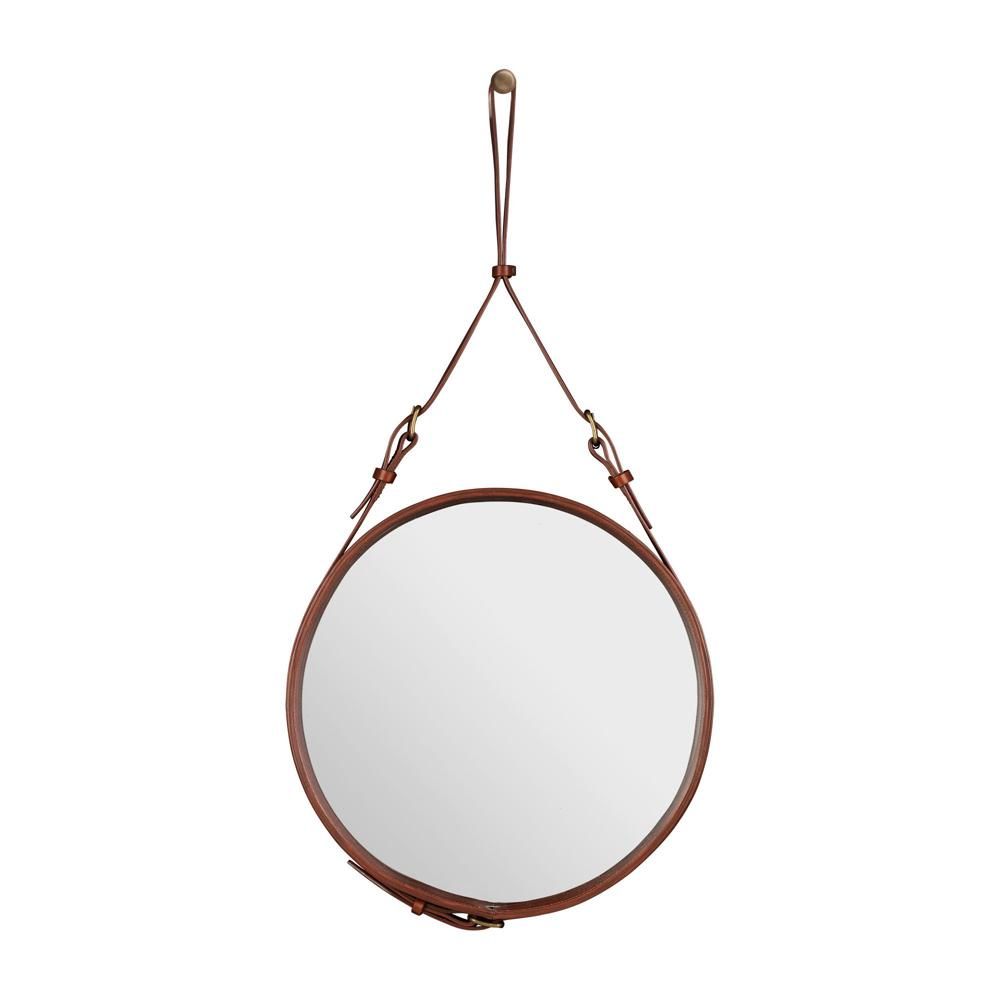Adnet Circulaire Mirror mirror Gubi Small Black Leather