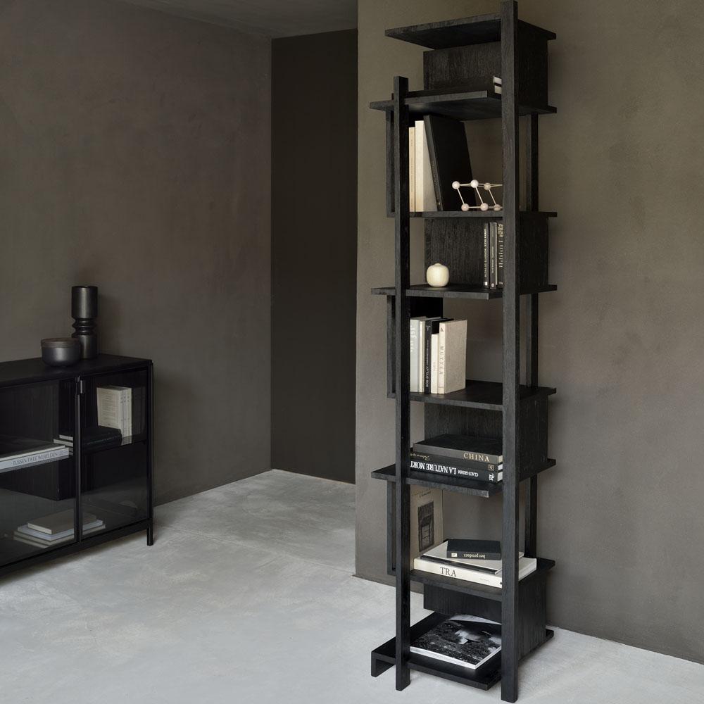 Teak Abstract Black Column storage Ethnicraft