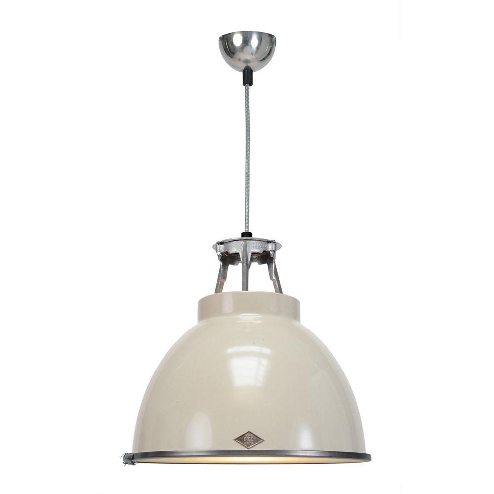 Titan Size 1 Pendant Light suspension lamps Original BTC Putty Grey with etched diffusor