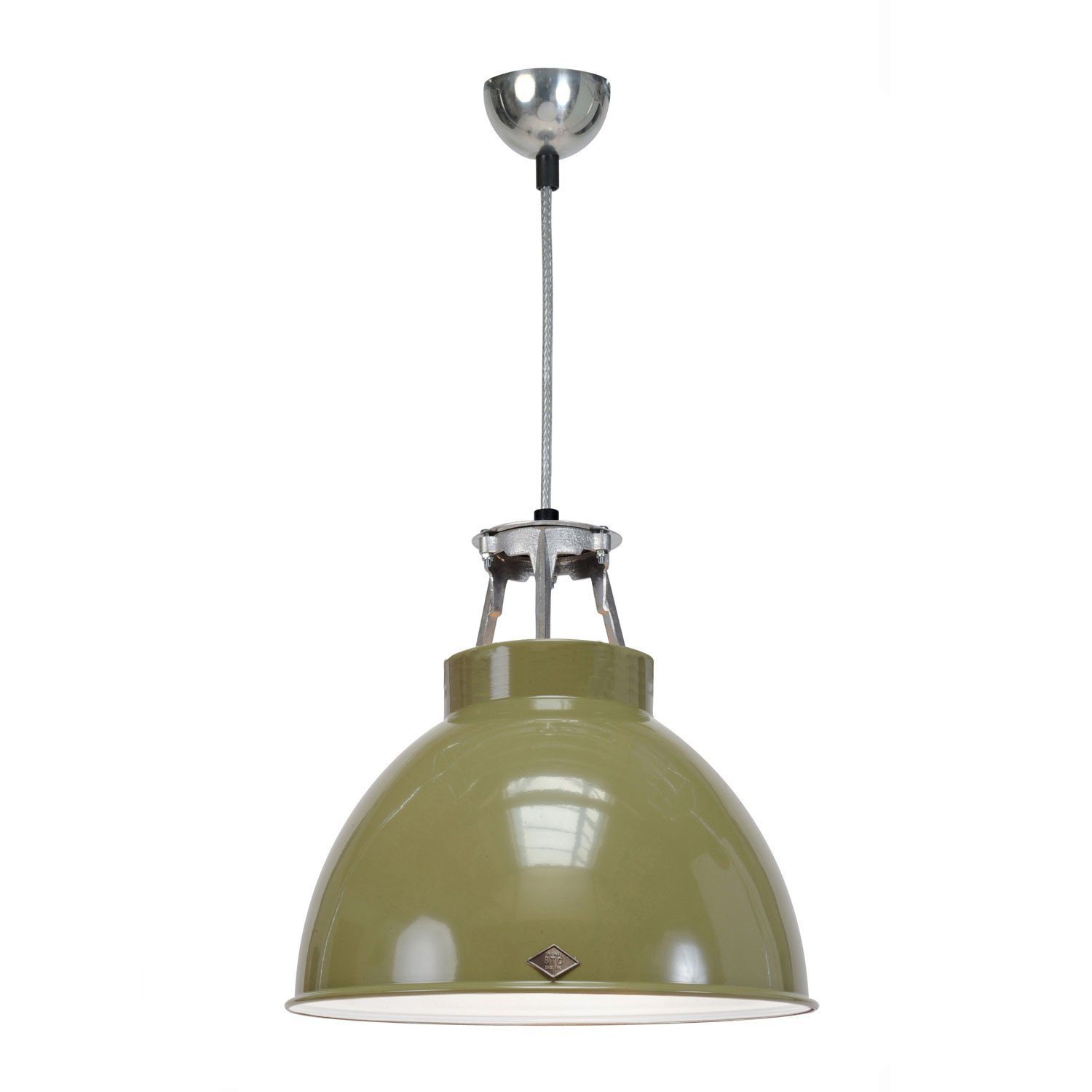 Titan Size 3 Pendant Light suspension lamps Original BTC Olive Green with White