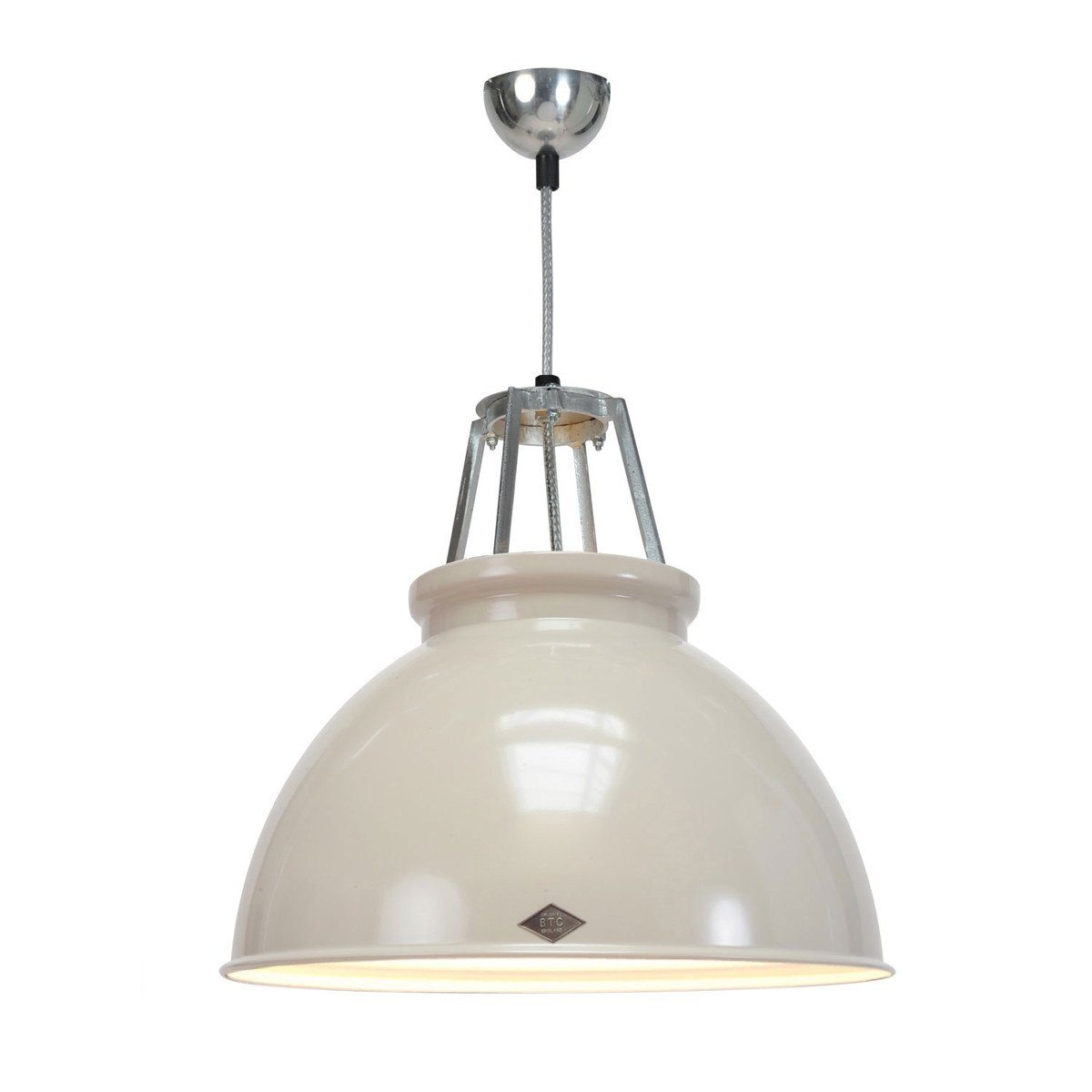 Titan Size 3 Pendant Light suspension lamps Original BTC Putty Grey With White Interior