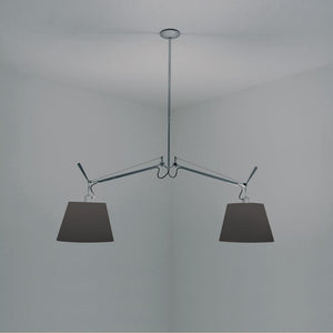 Tolomeo Double Shade Suspension Lamp hanging lamps Artemide 14" Black Fabric 