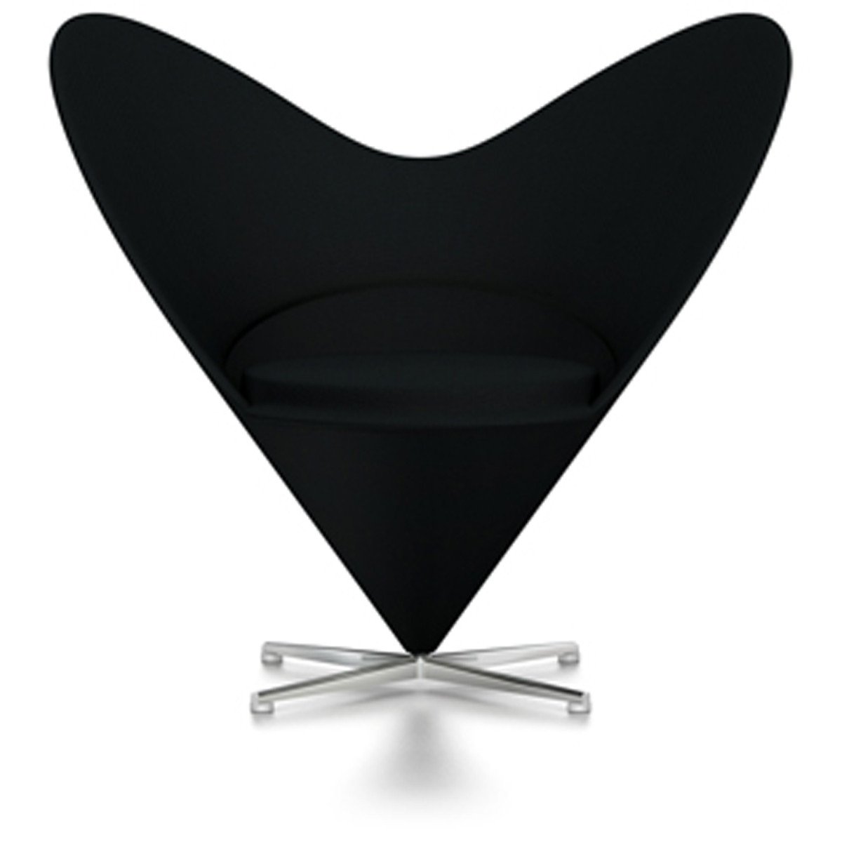 Panton Heart Chair lounge chair Vitra Tonus - Black (01)