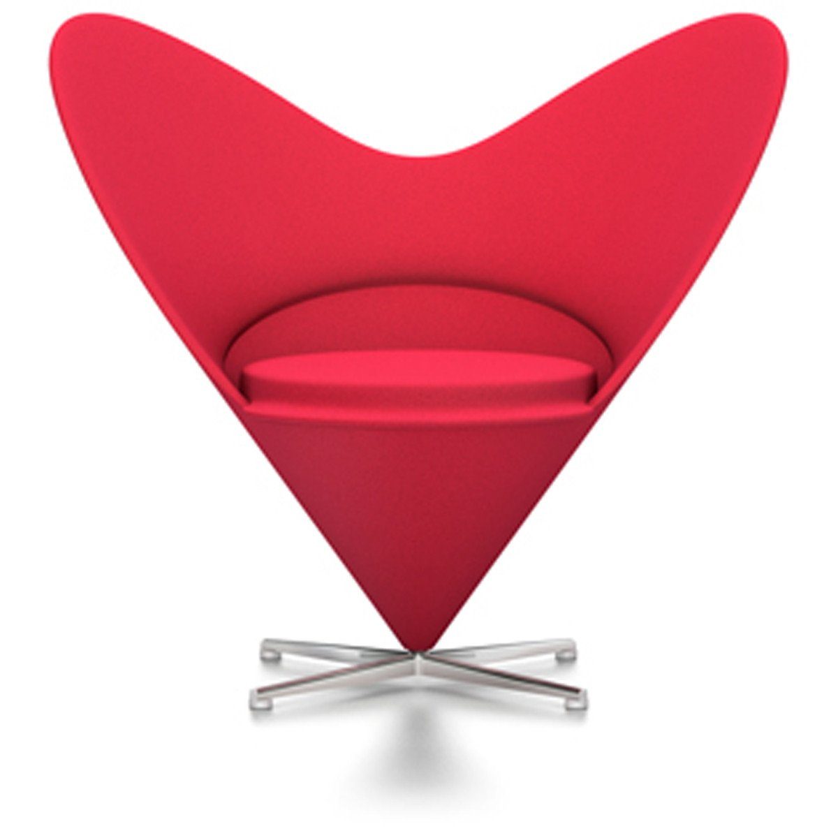 Panton Heart Chair lounge chair Vitra Tonus - Red (03)