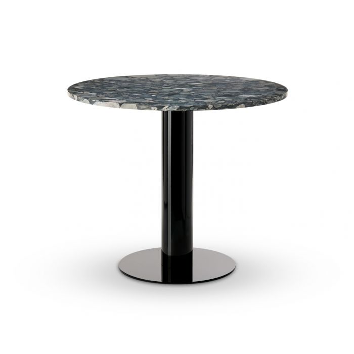 Tube Dining Table Dining Tables Tom Dixon Black Base /Pebble Marble 900 MM