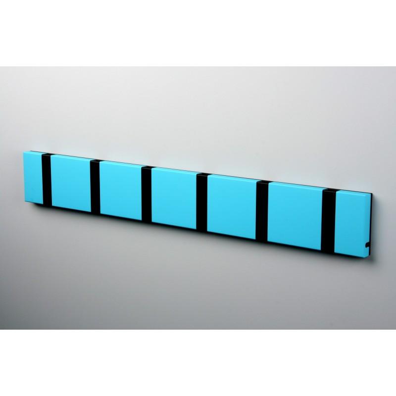 Knax Horizontal Colored Coat Hook Coat Hooks Loca 6 hooks Black Turquoise