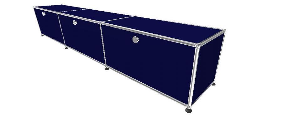 USM Haller TV Media 1 Low 1.1 storage USM Steel Blue
