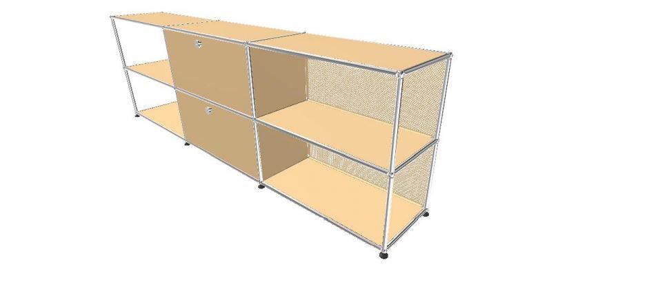 USM Haller TV Media - 6 compartments - Perforated back 1.10 storage USM