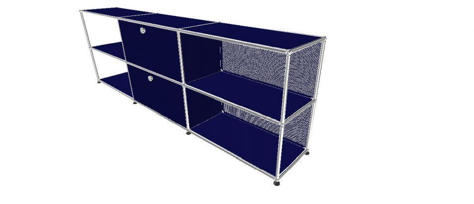 USM Haller TV Media - 6 compartments - Perforated back 1.10 storage USM