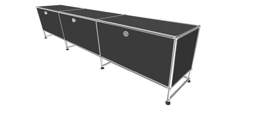 USM TV Media Low- with Short Legs 1.2 storage USM Anthracite Gray