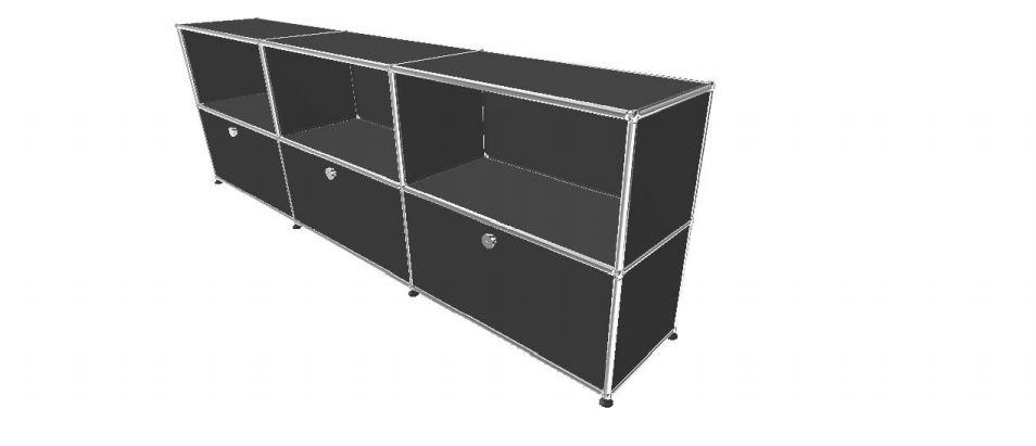 USM Haller Credenza - 6 compartments 1.3 storage USM Anthracite Gray