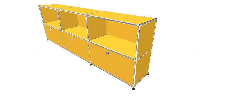 USM Haller Credenza - 6 compartments 1.3 storage USM Golden Yellow