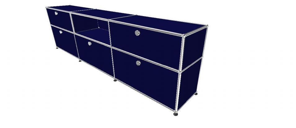 USM Haller Credenza - 6 compartments 1.4 storage USM Steel Blue
