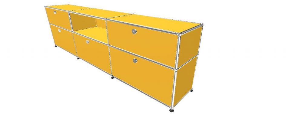 USM Haller Credenza - 6 compartments 1.4 storage USM Golden Yellow