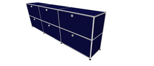 USM Haller Credenza - 6 compartments 1.5 storage USM Steel Blue 
