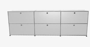 USM Haller Credenza - 6 compartments 1.5 storage USM Pure White 