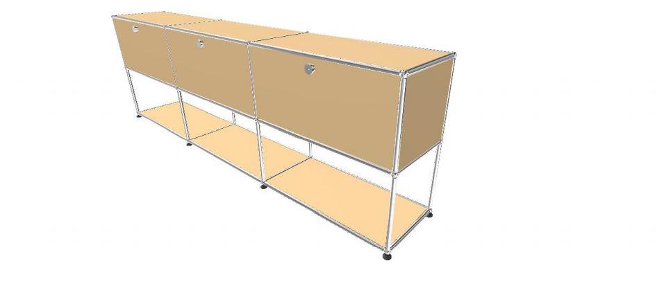 USM Haller Credenza - 6 compartments - 3 open -3 closed - 1.6 storage USM USM Beige