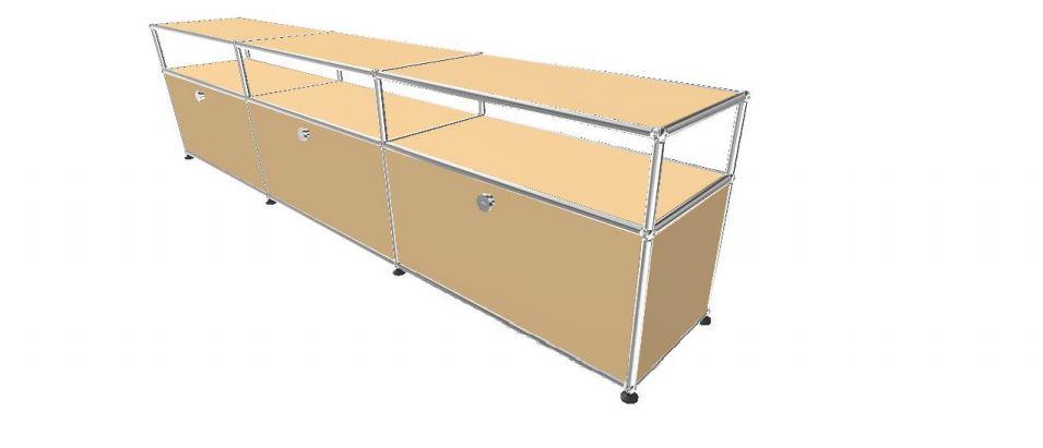 USM Haller TV Media - 6 compartments - 3 short open -3 closed - 1.7 storage USM