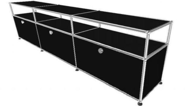 USM Haller TV Media - 6 compartments - 3 short open -3 closed - 1.7 storage USM