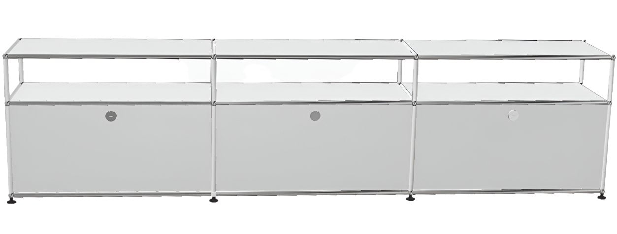 USM Haller TV Media - 6 compartments - 3 short open -3 closed - 1.7 storage USM Pure White