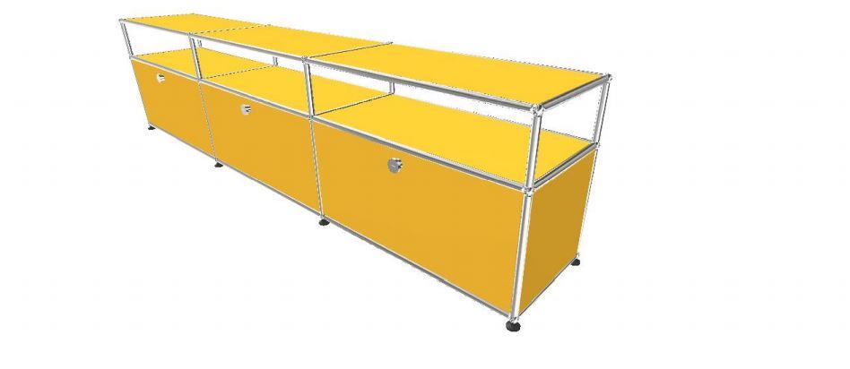 USM Haller TV Media - 6 compartments - 3 short open -3 closed - 1.7 storage USM