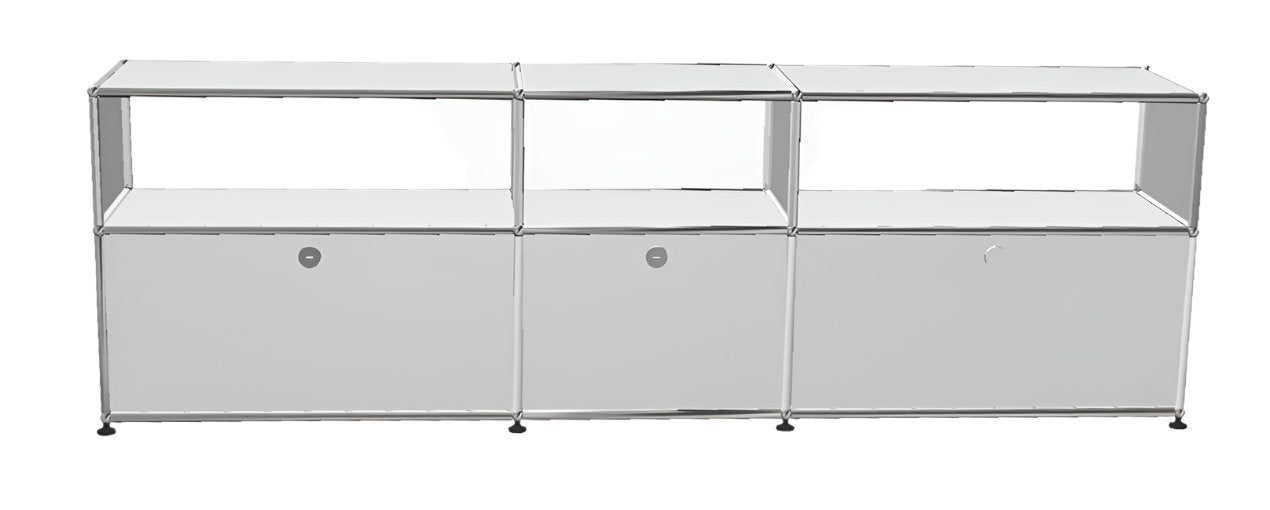USM Haller TV Media - 6 compartments - 3 tall open -3 closed - 1.8 storage USM Pure White
