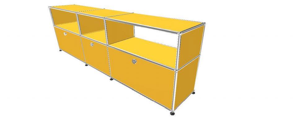 USM Haller TV Media - 6 compartments - 3 tall open -3 closed - 1.8 storage USM