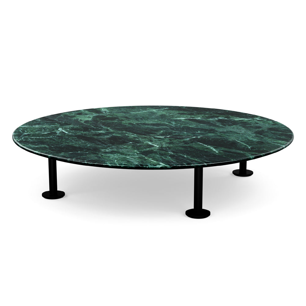 Grasshopper Coffee Table - Single Round Coffee Tables Knoll Black Verde Alpi marble - Satin finish