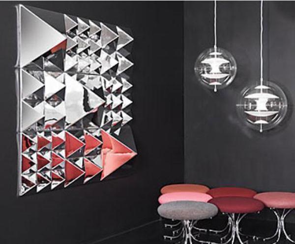 Panton Mirror Sculpture 1 Pyramid Wall Lights Verpan